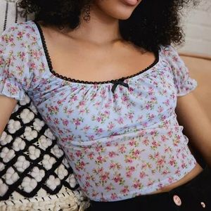 UO Blue Mesh Mimi Top